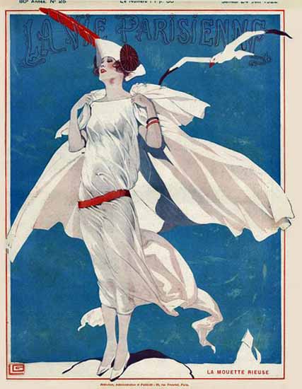 Roaring 1920s La Vie Parisienne 1922 La Mouette Rieuse | Roaring 1920s Ad Art and Magazine Cover Art