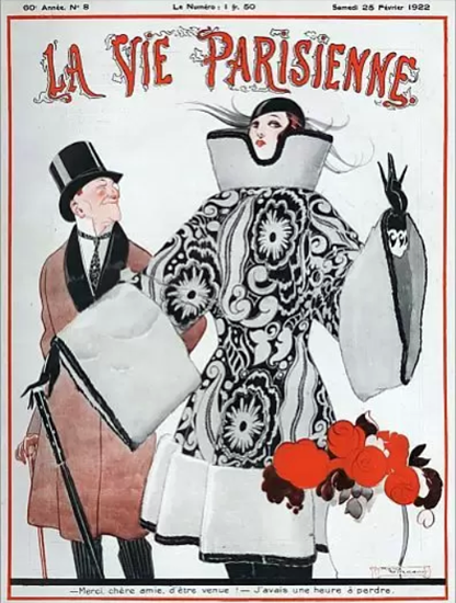 Roaring 1920s La Vie Parisienne 1922 Merci Chere Amie | Roaring 1920s Ad Art and Magazine Cover Art