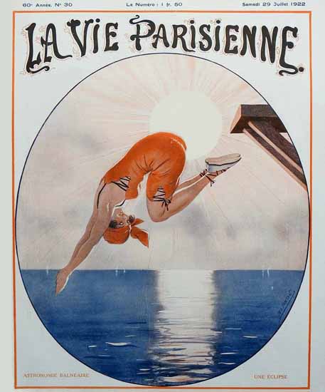 Roaring 1920s La Vie Parisienne 1922 Une Eclipse | Roaring 1920s Ad Art and Magazine Cover Art