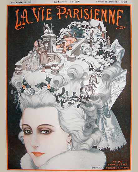 Roaring 1920s La Vie Parisienne 1923 Etre Poudree A Frimas | Roaring 1920s Ad Art and Magazine Cover Art