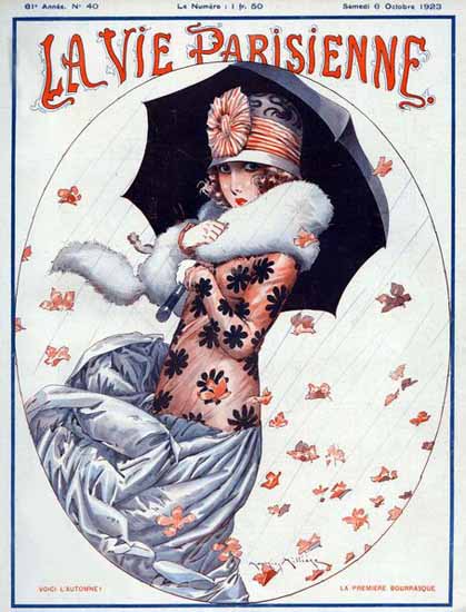 Roaring 1920s La Vie Parisienne 1923 Voici L Automne | Roaring 1920s Ad Art and Magazine Cover Art