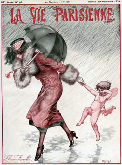 Roaring 1920s La Vie Parisienne 1924 L Amour Mouille | Roaring 1920s Ad Art and Magazine Cover Art