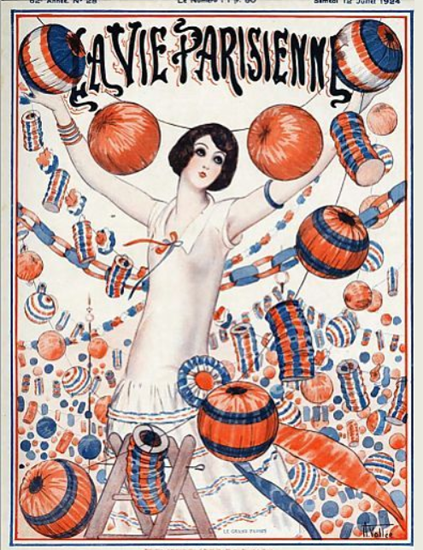 Roaring 1920s La Vie Parisienne 1924 La Grande Fete | Roaring 1920s Ad Art and Magazine Cover Art