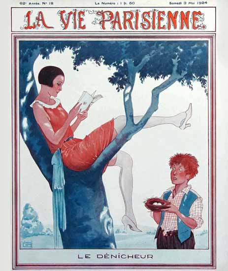 Roaring 1920s La Vie Parisienne 1924 Le Denicheur | Roaring 1920s Ad Art and Magazine Cover Art