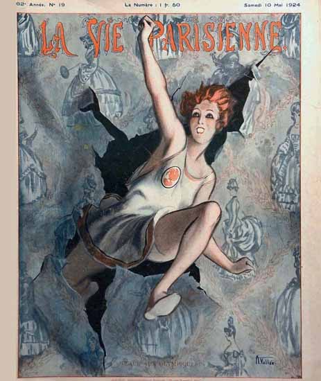 Roaring 1920s La Vie Parisienne 1924 Place Aux Olympiques | Roaring 1920s Ad Art and Magazine Cover Art