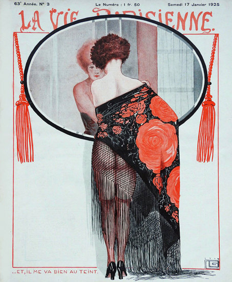 Roaring 1920s La Vie Parisienne 1925 Bien Au Teint Georges Leonnec | Roaring 1920s Ad Art and Magazine Cover Art