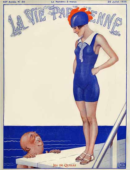 Roaring 1920s La Vie Parisienne 1925 Jeu De Quilles | Roaring 1920s Ad Art and Magazine Cover Art