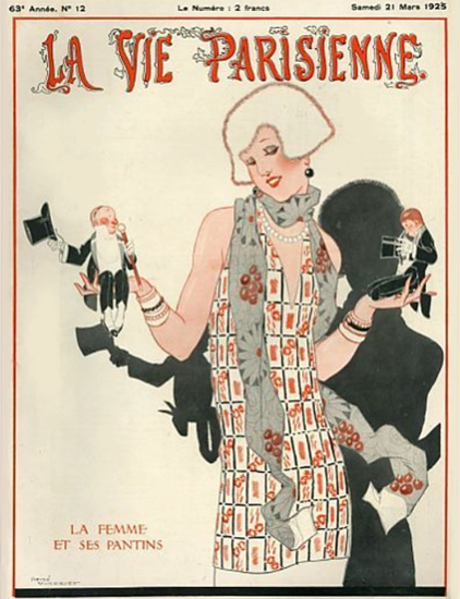 Roaring 1920s La Vie Parisienne 1925 La Femme Et Ses Pantins | Roaring 1920s Ad Art and Magazine Cover Art