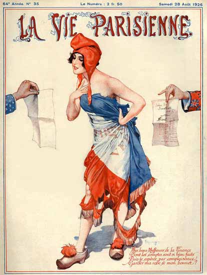 Roaring 1920s La Vie Parisienne 1926 La Finance | Roaring 1920s Ad Art and Magazine Cover Art