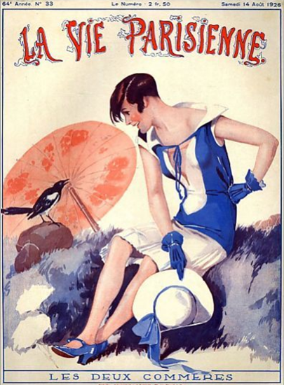 Roaring 1920s La Vie Parisienne 1926 Les Deux Commeres | Roaring 1920s Ad Art and Magazine Cover Art