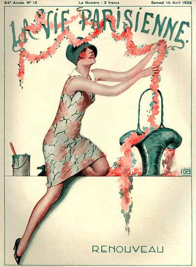 Roaring 1920s La Vie Parisienne 1926 Renouveau Paris France | Roaring 1920s Ad Art and Magazine Cover Art