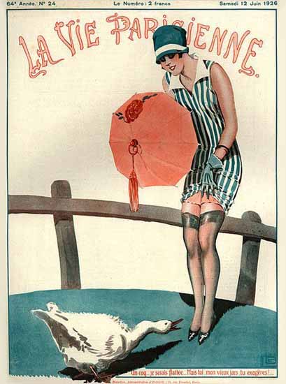 Roaring 1920s La Vie Parisienne 1926 Tu Exageres | Roaring 1920s Ad Art and Magazine Cover Art