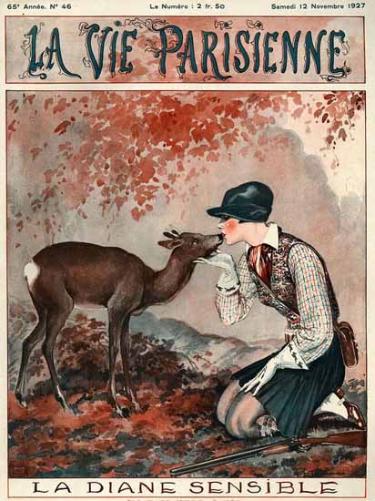 Roaring 1920s La Vie Parisienne 1927 La Diane Sensible | Roaring 1920s Ad Art and Magazine Cover Art