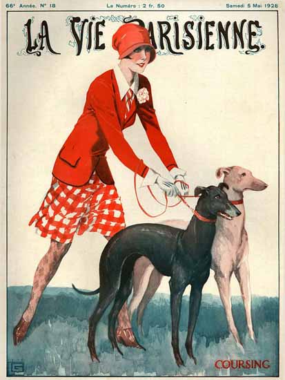 Roaring 1920s La Vie Parisienne 1928 Coursing | Roaring 1920s Ad Art and Magazine Cover Art