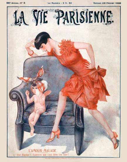 Roaring 1920s La Vie Parisienne 1928 L Amour Malade | Roaring 1920s Ad Art and Magazine Cover Art