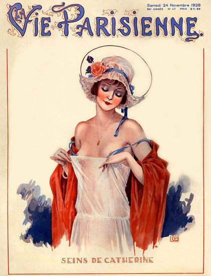 Roaring 1920s La Vie Parisienne 1928 Seins Catherine Georges Leonnec | Roaring 1920s Ad Art and Magazine Cover Art