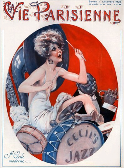 Roaring 1920s La Vie Parisienne 1928 Ste Cecile Moderne | Roaring 1920s Ad Art and Magazine Cover Art