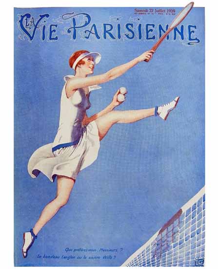 Roaring 1920s La Vie Parisienne 1929 Bandeau Lenglen Georges Leonnec | Roaring 1920s Ad Art and Magazine Cover Art