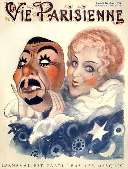 Roaring 1920s La Vie Parisienne 1929 Carnaval Est Parti | Roaring 1920s Ad Art and Magazine Cover Art