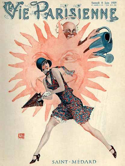 Roaring 1920s La Vie Parisienne 1929 Saint-Medard | Roaring 1920s Ad Art and Magazine Cover Art