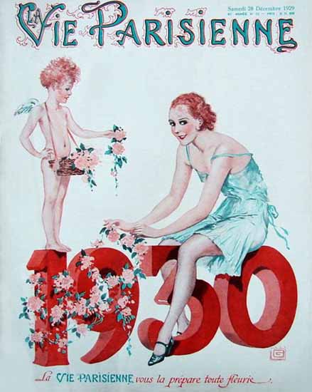 Roaring 1920s La Vie Parisienne 1929 Toute Fleurie 1930 | Roaring 1920s Ad Art and Magazine Cover Art