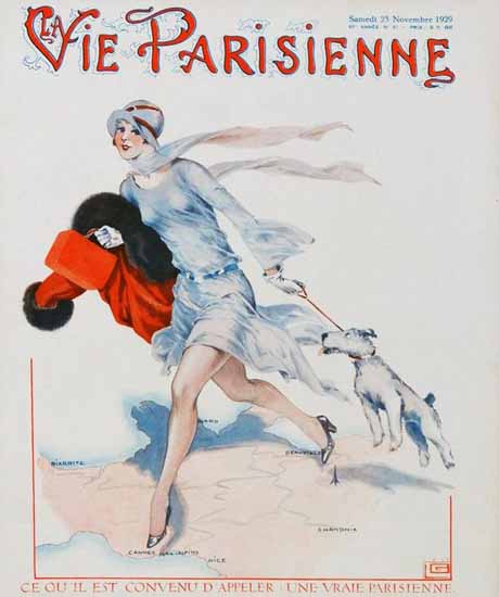 Roaring 1920s La Vie Parisienne 1929 Une Vraie Parisienne | Roaring 1920s Ad Art and Magazine Cover Art