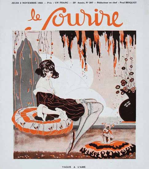 Roaring 1920s Le Sourire 1922 Vague A L Ame | Roaring 1920s Ad Art and Magazine Cover Art