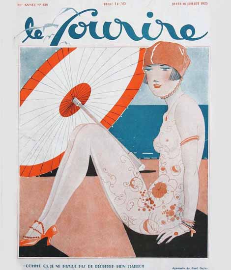 Roaring 1920s Le Sourire 1925 Mon Maillot | Roaring 1920s Ad Art and Magazine Cover Art