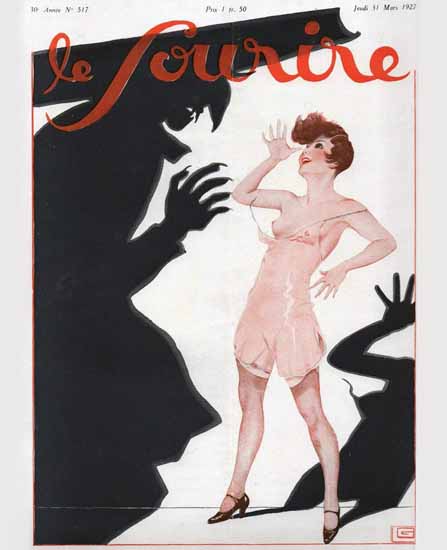 Roaring 1920s Le Sourire 1927 Mars 31 Georges Leonnec | Roaring 1920s Ad Art and Magazine Cover Art