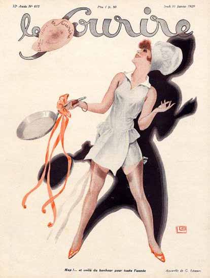 Roaring 1920s Le Sourire 1929 Bonheur Georges Leonnec | Roaring 1920s Ad Art and Magazine Cover Art