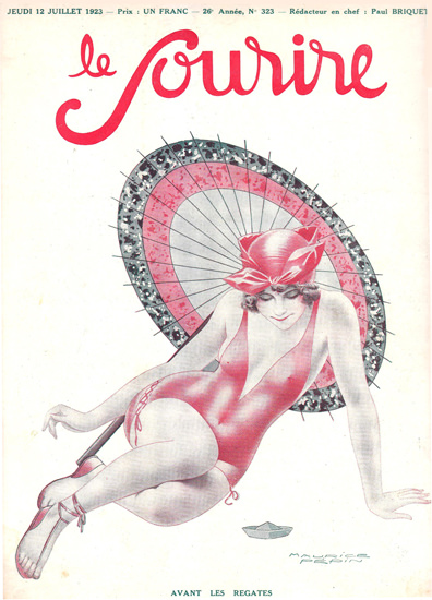 Roaring 1920s Le Sourire Magazine 1923 Avant Les Regates | Roaring 1920s Ad Art and Magazine Cover Art