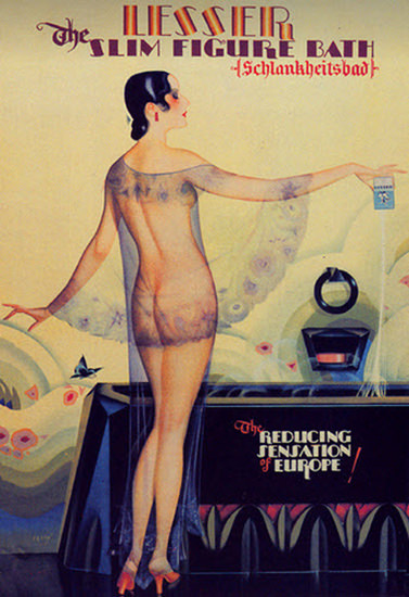 Roaring 1920s Lesser Slim Figure Bath Schlankheitsbad 1929 | Roaring 1920s Ad Art and Magazine Cover Art