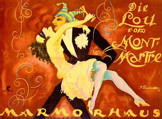 Roaring 1920s Marmorhaus Die Lou Mont-Martre 1922 | Roaring 1920s Ad Art and Magazine Cover Art