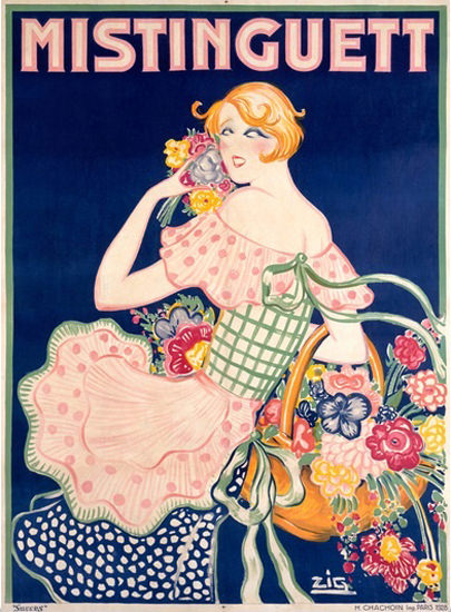 Roaring 1920s Mistinguett Folies Bergere Moulin Rouge 1928 | Roaring 1920s Ad Art and Magazine Cover Art