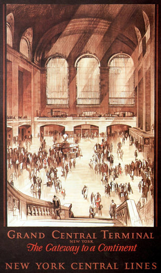 Roaring 1920s New York Central Lines Central Terminal 1927 | Roaring 1920s Ad Art and Magazine Cover Art