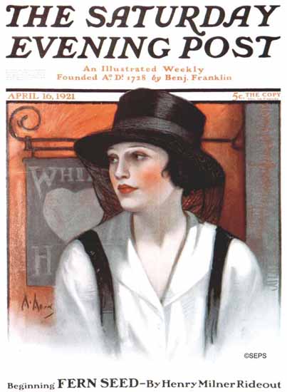 Roaring 1920s Neysa McMein Artist Saturday Evening Post 1921_04_16 | Roaring 1920s Ad Art and Magazine Cover Art