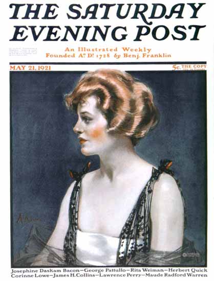 Roaring 1920s Neysa McMein Saturday Evening Post 1921_05_21 | Roaring 1920s Ad Art and Magazine Cover Art