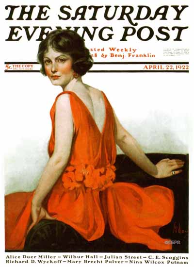 Roaring 1920s Neysa McMein Saturday Evening Post 1922_04_22 | Roaring 1920s Ad Art and Magazine Cover Art