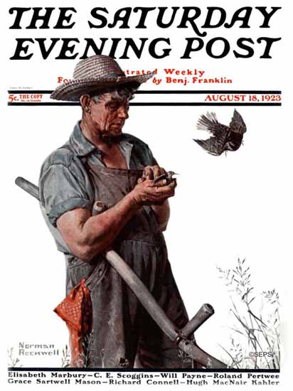 Roaring 1920s Norman Rockwell Saturday Evening Post 1923_08_18 | Roaring 1920s Ad Art and Magazine Cover Art