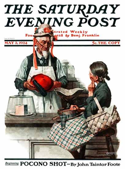 Roaring 1920s Norman Rockwell Saturday Evening Post Hat 1924_05_03 | Roaring 1920s Ad Art and Magazine Cover Art