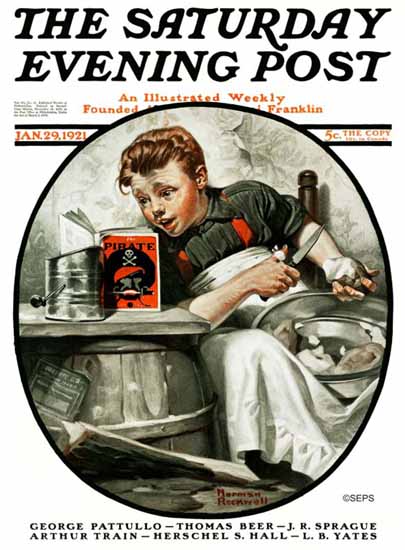 Roaring 1920s Norman Rockwell Saturday Evening Post Pirate 1921_01_29 | Roaring 1920s Ad Art and Magazine Cover Art