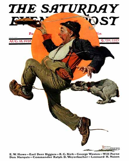 Roaring 1920s Norman Rockwell Saturday Evening Post Run 1928 08 18 