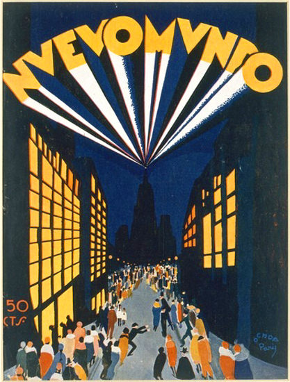 Roaring 1920s Nuovo Mundo Radio City Style Venue Paris 1928 | Roaring 1920s Ad Art and Magazine Cover Art