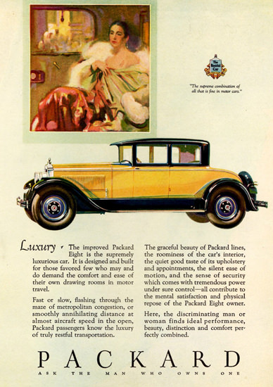 Roaring 1920s Packard Eight 4 Passenger Coupe 1927 | Roaring 1920s Ad Art and Magazine Cover Art