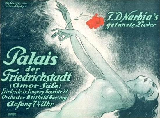 Roaring 1920s Palais Der Friedrichstadt Narbia Amor Saele 1920 | Roaring 1920s Ad Art and Magazine Cover Art