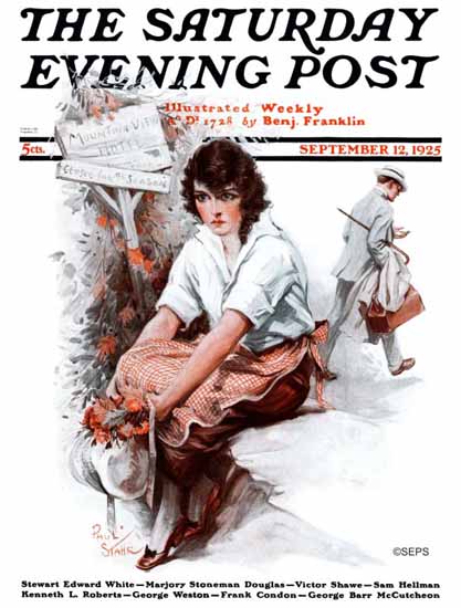 Roaring 1920s Paul Stahr Saturday Evening Post 1925_09_12 | Roaring 1920s Ad Art and Magazine Cover Art