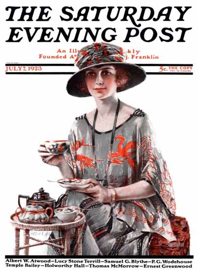 Roaring 1920s Pearl L Hill Artist Saturday Evening Post 1923_07_07 | Roaring 1920s Ad Art and Magazine Cover Art