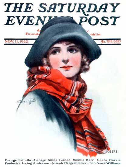 Roaring 1920s Pearl L Hill Saturday Evening Post 1922_11_11 | Roaring 1920s Ad Art and Magazine Cover Art