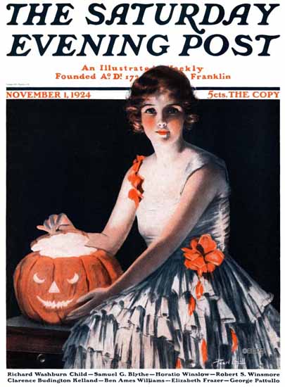 Roaring 1920s Pearl L Hill Saturday Evening Post Halloween 1924_11_01 | Roaring 1920s Ad Art and Magazine Cover Art