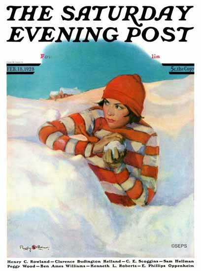 Roaring 1920s Penrhyn Stanlaws Artist Saturday Evening Post 1928_02_18 | Roaring 1920s Ad Art and Magazine Cover Art